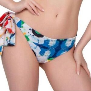Bela brand Blue and White Adjustable Tie Bikini Bottom